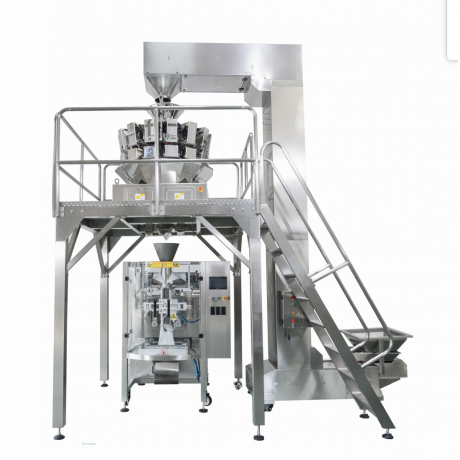 Automatic multihead weighing and packing machine